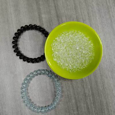 TPU Pellet,Thermoplastic polyurethane,High Transparent Tpu Hair Tie Transparency Of About 5-6mm, Fast Forming ,Good Rebound, Excellent Toughness