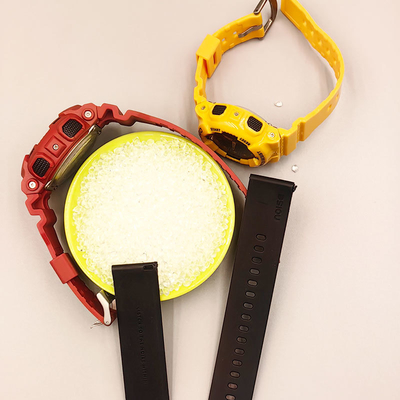 TPU raw material is for watch strips, with moderate hardness: Shore 65A-85A, soft and comfortable, skin-friendly, elastic, resistant to hydrolysis and corrosion